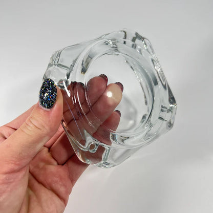 Crystal quality ashtray for outdoor use