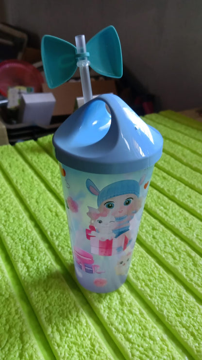 Unicorn Water Bottle with Straw &amp; Lid for Kids (With Light)