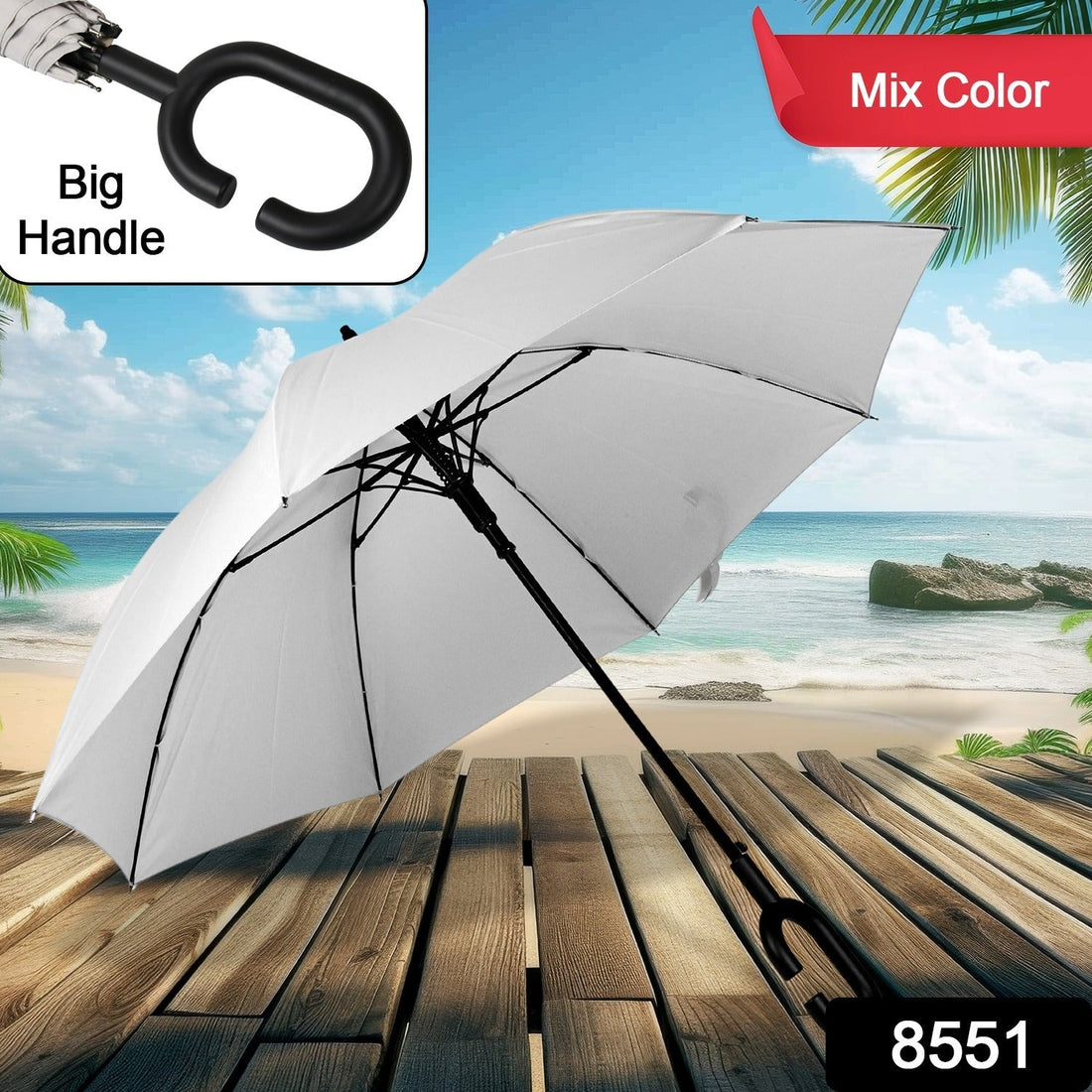 8551 Umbrella Summer Sun and Rain Protection Foldable Cute Umbrella &amp; C-Shaped Handle || UV Protection Rain Sun Umbrella || Travel Accessories || Umbrella for Children, Girls, and Boys (1 Pc / Mix Color)