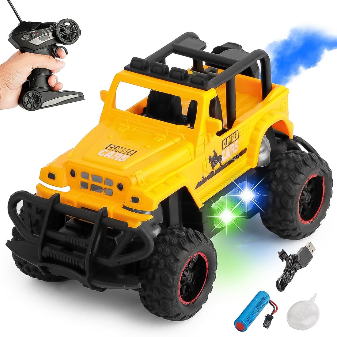 Mist Spray Race Car Toy Off Road Speed Car With Smoke (Water Sprayer Mist With Light) High Strength Climbing Power &amp; Smoke Effect (Color May Vary), Kids