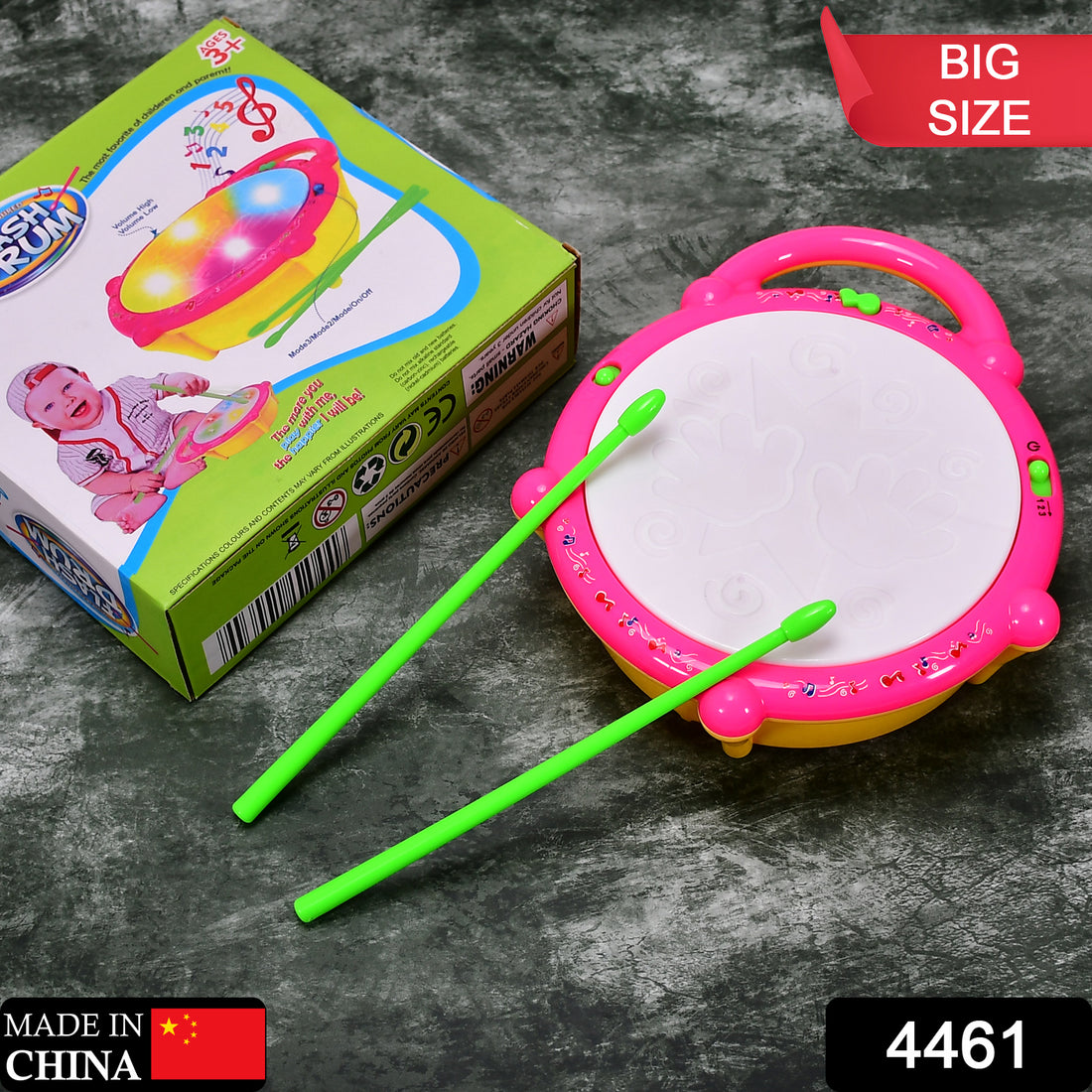 4461 Flash Drum Toys For Kids With Light  Musical Sound Colorful Plastic Baby Drum Musical Toys For Children Baby Toy Instrument Best Gift For Boys  Girls.