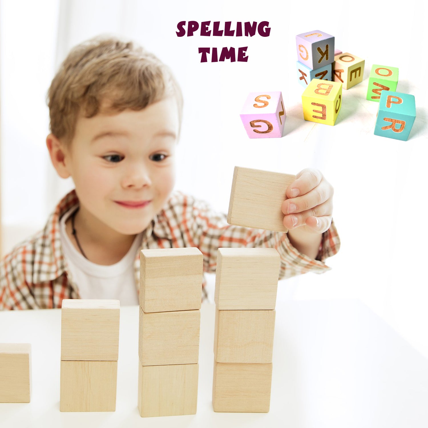 Alphabet Puzzle Spelling  Reading Words (26 Flash Cards  8 Woodenblock)