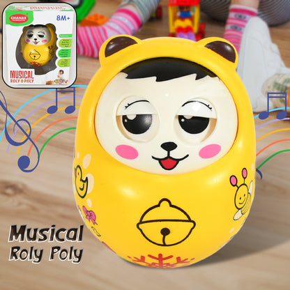 1935 Musical Roly Poly Toys For Baby  Push And Shake Wobbling Toy With Music  Tumbler Doll Toy For Babies  Sound Balancing Doll Toys For Baby Boys Girls 8+ Months Multicolor (1 Pc)