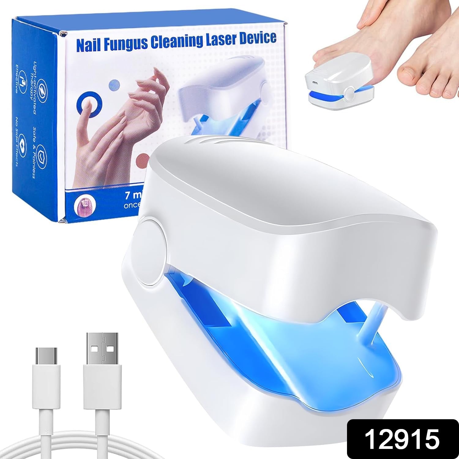 Rechargeable Nail Fungus Treatment for Toenail, Toe Nail Fungal Treatment Nail Fungus Laser Device, Anti-Fungal Nail Treatment for Hand &amp; Feet Infections Remover for Home Use