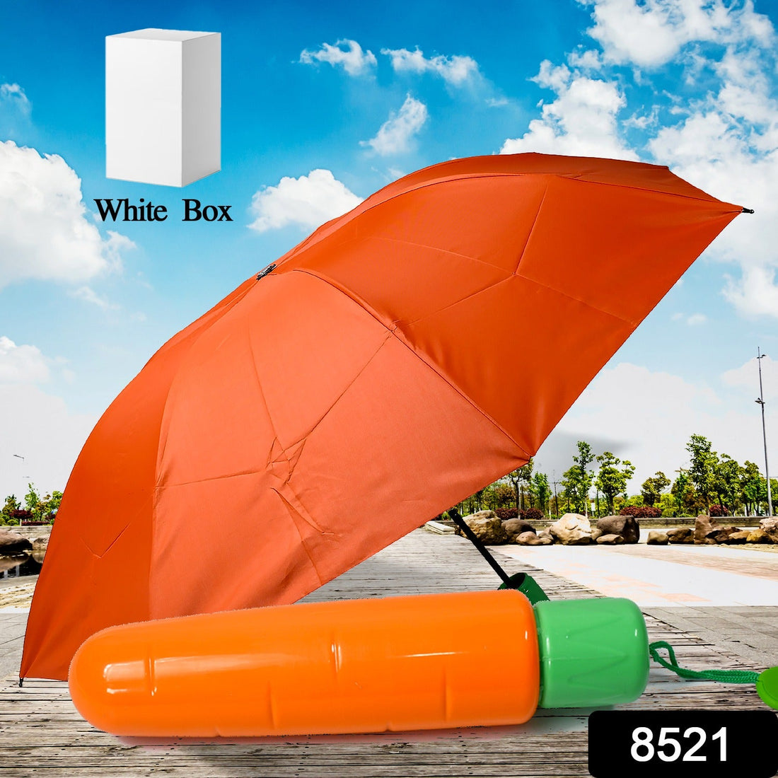 Vegetable shaped Folding Umbrella, Plastic Case Creative Fashion Folding Mini Sun Shade Rain Umbrella, Unique Umbrella, Sun &amp; UV Protection, Cute Design (1 Pc)