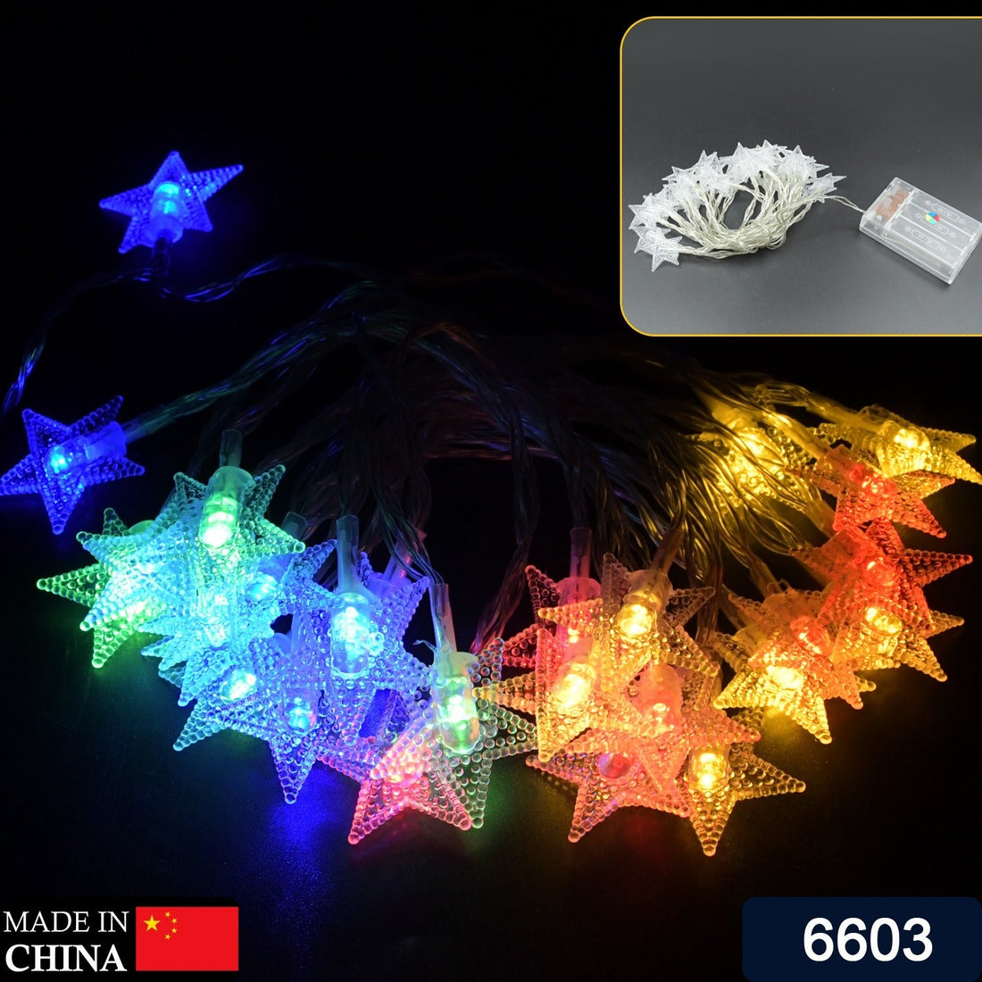 28 LED / Star 3.9 Meter Star Shape Led Light Battery Operated with Flashing Modes for Home Decoration, Kids Room, Waterproof Diwali &amp; Wedding LED Christmas Light Indoor and Outdoor Light ,Festival Decoration (Multicolor Battery Not Included 3.9Mtr)