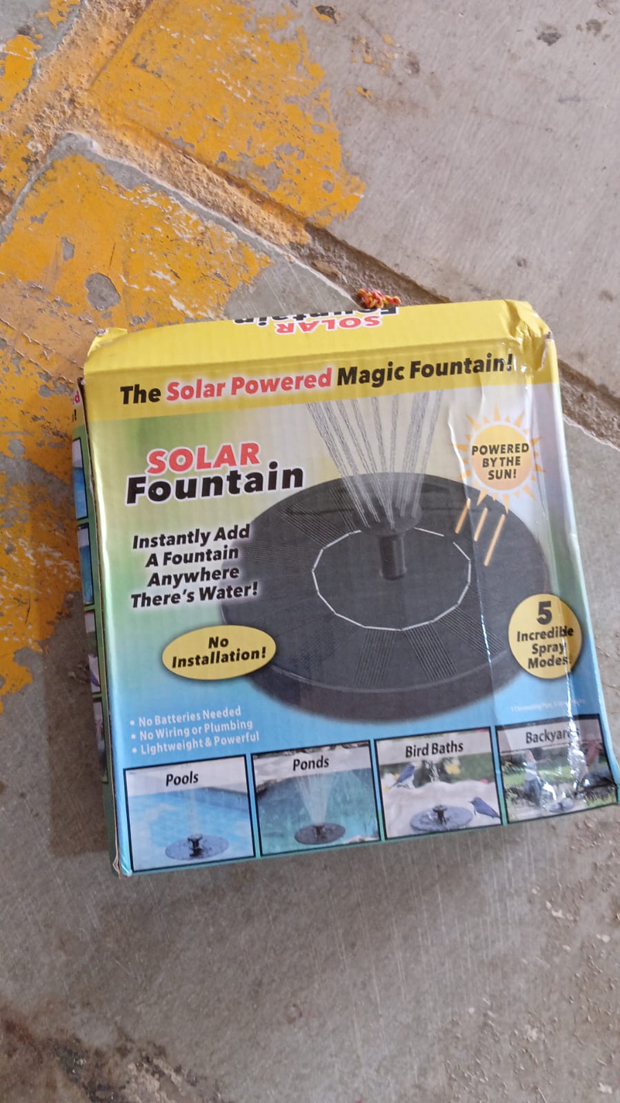 Fast Fountain by Pocket Hose - Solar-Powered - Instantly Adds a Water Feature Virtually Anywhere - 5 Spray Modes - No Installation or Batteries Required - Great for Bird Baths, Pools, Pond &amp; More (1 Pc)