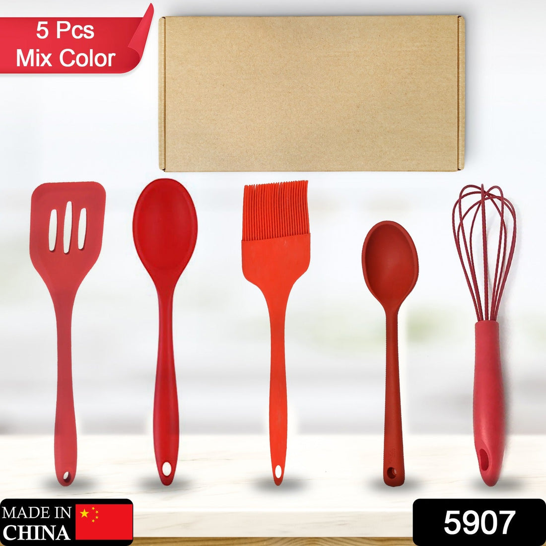 Heat resistant silicone kitchen set