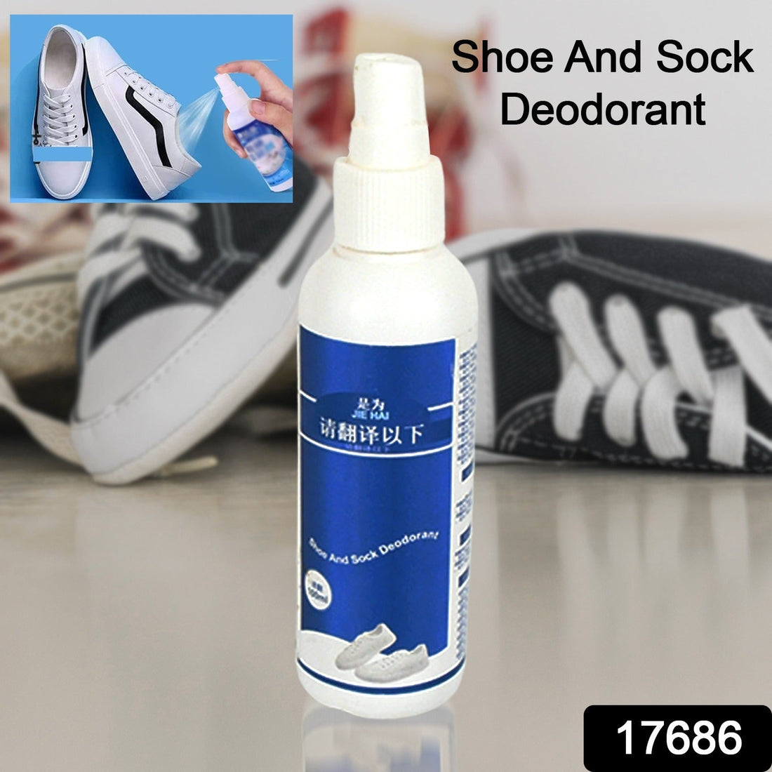 Deodorant Spray for Shoes &amp; Socks, Shoe Deodorizer Spray, Shoe Odor Eliminator Spray, Sneaker &amp; Shoe Deodorant, Freshness for Work Shoes, Safety Shoes, Sports Shoes &amp; More (100 ML)