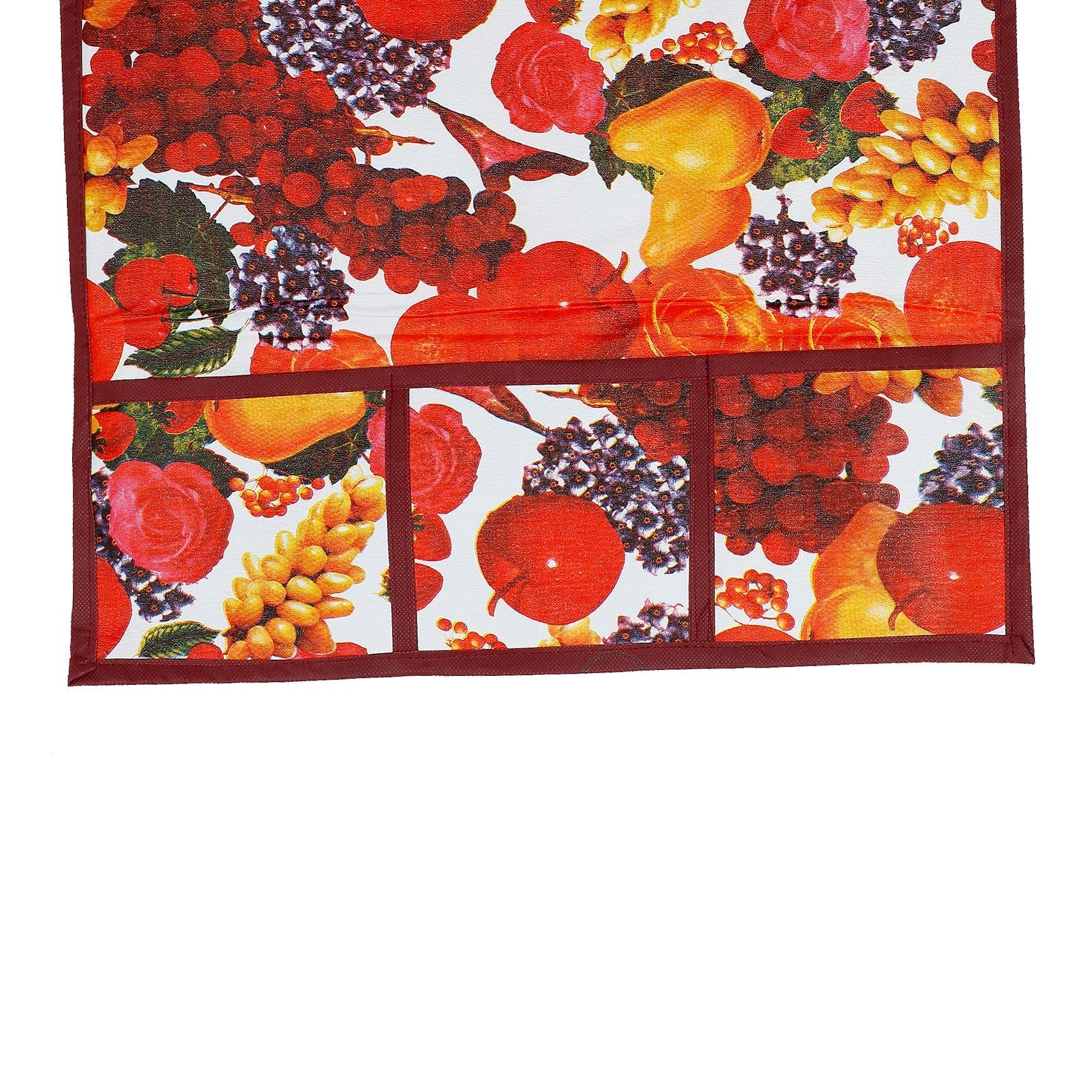 PVC decorative cover for fridge top, featuring a fruit pattern.