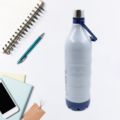 Leakproof sports bottle with handle and strap