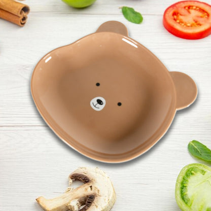 Durable Food Serving Plate, Bear Shaped Plate Cartoon Snack Plates For Serving Fruits &amp; Desserts (1 Pc)