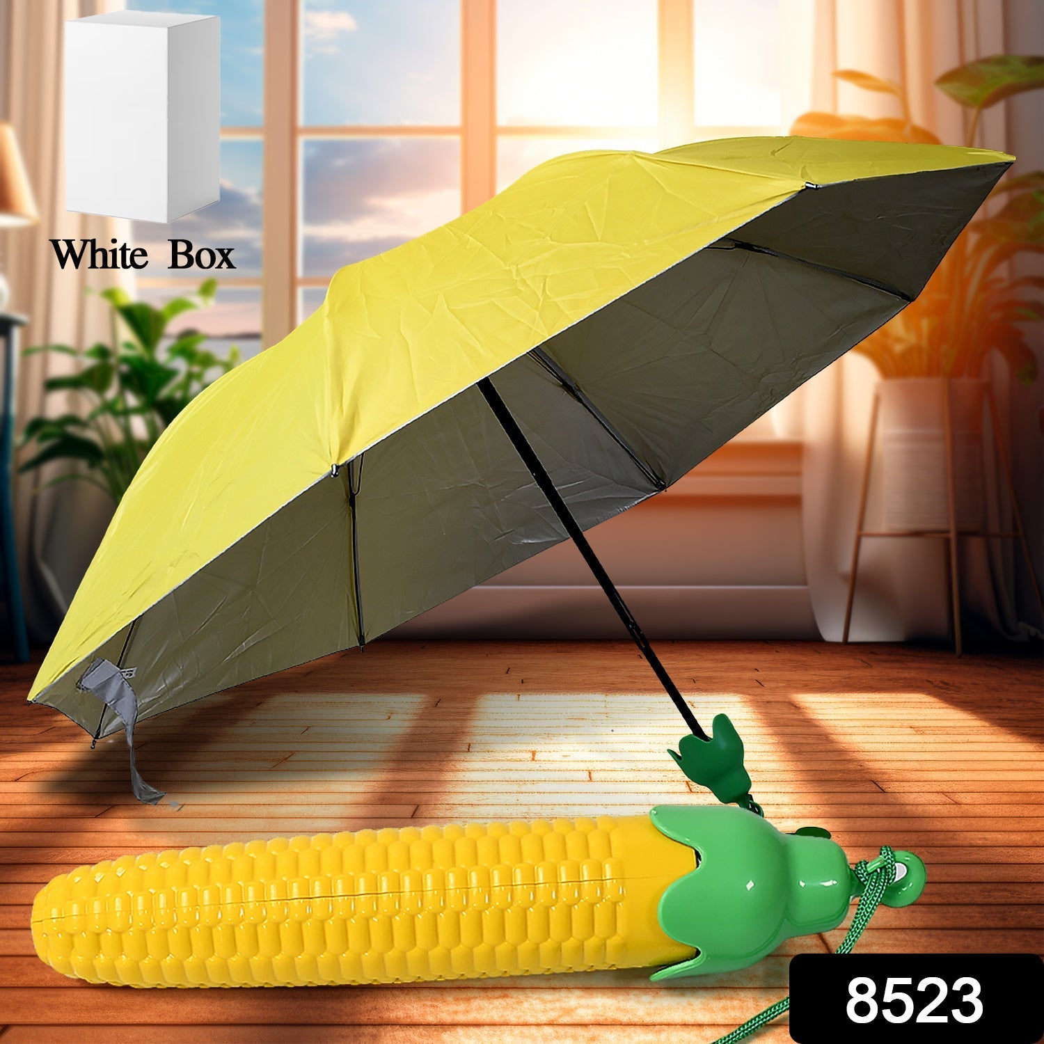 Vegetable shaped Folding Umbrella, Plastic Case Creative Fashion Folding Mini Sun Shade Rain Umbrella, Unique Umbrella, Sun &amp; UV Protection, Cute Design (1 Pc)